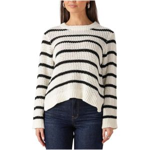 Modström - Maddiemd Stripe O-Neck - Gebreide Trui - Wit
