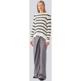 Modström - Maddiemd Stripe O-Neck - Gebreide Trui - Wit
