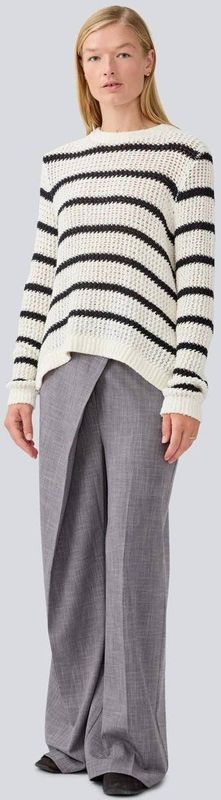 Modström - Maddiemd Stripe O-Neck - Gebreide Trui - Wit