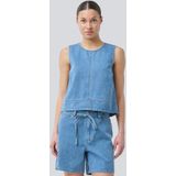 Modström - Denim Top - Lichtblauw - Damesmodel - Zonder Mouwen - 100% Katoen