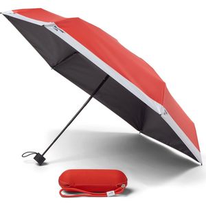 Pantone Umbrella Travel foldable in Box with keychainstrap, Red