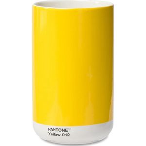 PANTONE Porseleinen vaas met geschenkdoos, Jar, decoratieve hoogwaardige bloemenvaas, 1 liter, geel 012 C