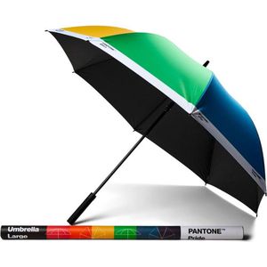 Pantone Paraplu, paraplu, hoogwaardig klassiek design, 130 cm diameter, waterafstotend, handgreep met soft-touch, Pride regenboogkleuren, PRIDE regenboogkleuren