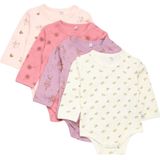 Pippi - Ao-printed - Bodystockings - Zacht - 100% Katoen, 4-Pack