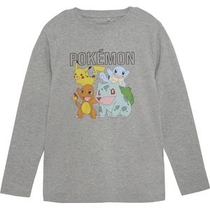 Minymo Jongens shirt Pokemon - Licht grijze melange