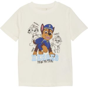 MINYMO Jongens T-shirt met korte mouwen met Paw Patrol-opdruk, off-white, 110 cm