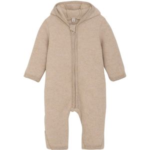 Huttelihut - Babys Pram Suit Bear Ears - Fleece Overall - Beige