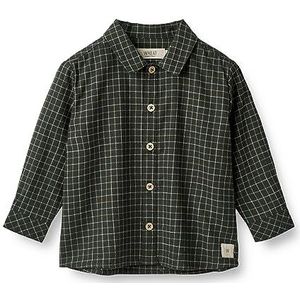 Wheat Wheat Oscar shirt voor baby's, jongens, 100% biologisch katoen, babyshirt voor jongens, 0026 Black Coal Check