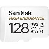 SanDisk High Endurance MicroSD-Kaart 128 GB (Perfect Voor Dashboardcamera Of Bewakingssysteem Thuis, Hoge Duurzaamheid, Tot 10.000 Uur Opnemen, Full HD En 4K)