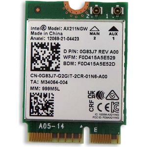 Intel AX211 Wireless Tri Band WLAN WiFi 802.11ax Bluetooth 5.2 M.2 Card - G83J7