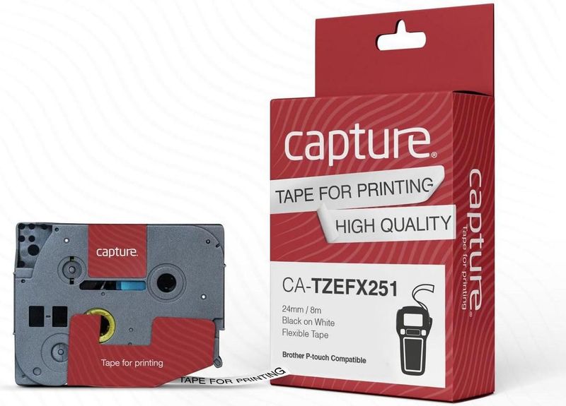 Capture 24mm x 8m zwart on wit
