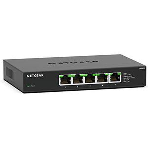 NETGEAR (MS305) Ethernet Switch Series Plus 5 poorten RJ45 Multi-Gigabit , 5 x 1G/2,5 G, desktop- of wandinstallatie, ideaal voor het genieten van vezelverbindingen bij 2 GB, plug and play
