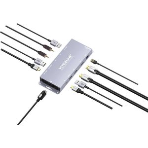 Vivolink - Vlusbchub3 - USB-C Hub - Zilver - 7 Havens