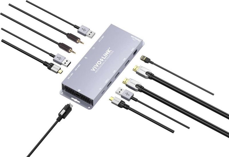 Vivolink - Vlusbchub3 - USB-C Hub - Zilver - 7 Havens