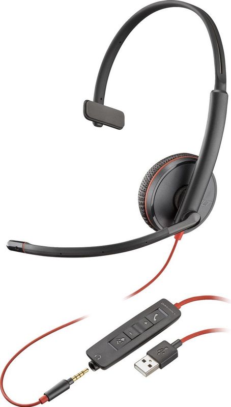 Poly - Blackwire 3215 - USB-A Headset - Zwart - Kunststof