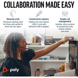 Poly Blackwire 3210 Monaural USB-C Headset +USB-C/A Adapter Bedraad Hoofdband Kantoor/callcenter USB Type-C Zwart