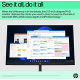 HP - E-Series E22 G5 Monitor - 54.6 Cm - Full HD - Zwart, Zilver