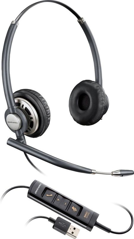 Poly - HW725 - USB Corded Headset - Zwart - Bedraad