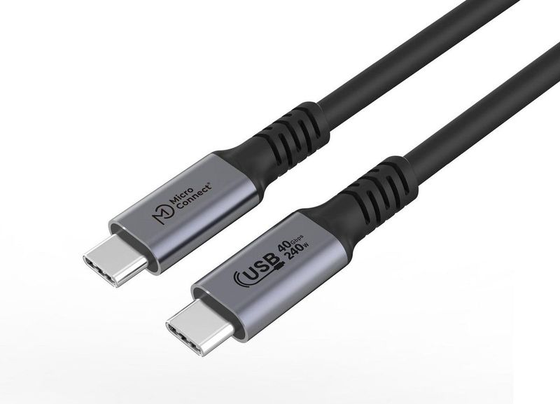 Microconnect USB4CC15-240W USB-kabel USB4 Gen 3x2 1,5 m USB C Zwart