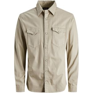 Jack & Jones Overhemd SHERIDAN Beige - Comfort Fit - Lange Mouwen