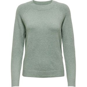 Only - ONLRICA LIFE - Trui - Chinois green melange - Ronde Hals, Lange Mouwen, Ribboord