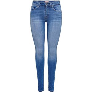 Only - Onlblush Life Mid Skinny Jeans - Blue Denim - Katoen - Stretchy Fit