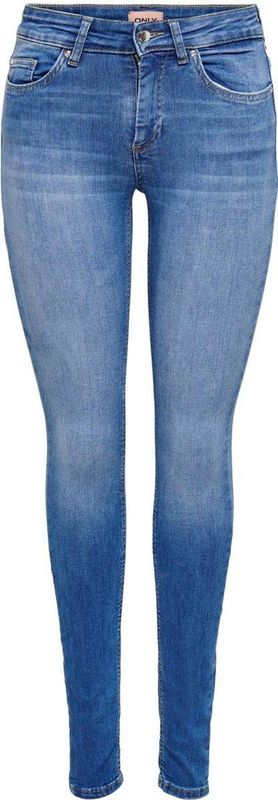 Only - Onlblush Life Mid Skinny Jeans - Blue Denim - Katoen - Stretchy Fit