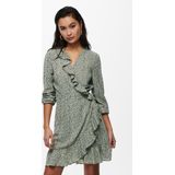 ONLY Gekleed dames Onlcarly L/S Wrap Short Dress Noos Wvn,Seagras/Multi Dot,M