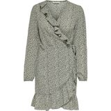 ONLY Gekleed dames Onlcarly L/S Wrap Short Dress Noos Wvn,Seagras/Multi Dot,M