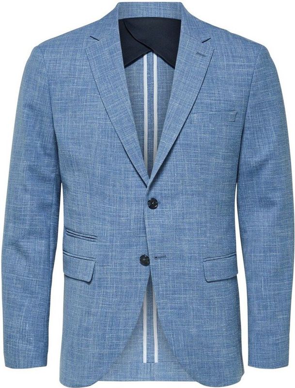 SELECTED HOMME - Blazer - Lichtblauw - Slim-Fit - Lichte Linnen Mix