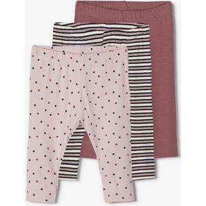 NAME IT - BABY NBFRONLA LEGGING - Legging - Blauw/ Grijs/ Wit/ Gestreept/ Gestipt - 3-Pack
