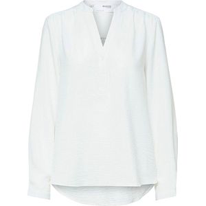 Selected Mivia T shirt Met Lange Mouwen En V hals Wit 38 Vrouw