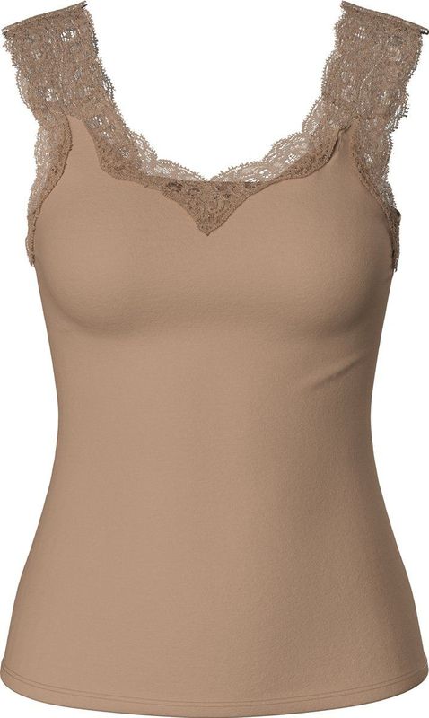 Barbera - Lace Top - Hemdje - Zwart - Viscose - Kanten Onderhemd