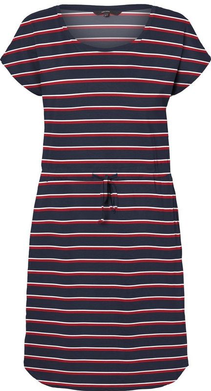 Vero Moda - April - Jerseyjurk - Marineblauw - Katoen - Korte Mouwen