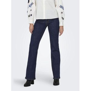 Only - Flared Jeans - Dark Blue - Katoenmix - High Waist
