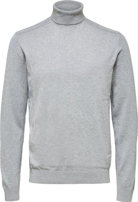 Selected Homme Heren trui SLHBERG ROLL NECK regular fit Grijs Volwassenen