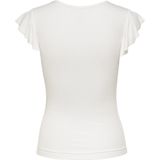 ONLY - ONLBelia - T-shirt - Wit - Slanke Pasvorm - Kwartmouw