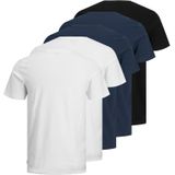 Jack Jones 5P O-hals shirts basic zwart wit