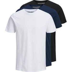Jack & Jones - 3-Pack T-shirts - Zwart - Navy - Wit - Katoen