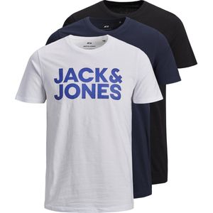 Jack & Jones - Corp Logo - T-shirt - Wit - 100% Katoen - 3 Pack