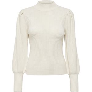 ONLY - Damestrui - Beige - Viscose/Polyamide/Polyester - Hoge Hals, Lange Mouwen