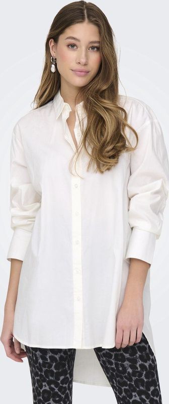 Blouse - Effen - Katoen - Lange Mouw - Losse Pasvorm