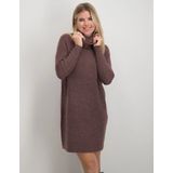 Gebreide Jurk - Waterval Hals - Lange Mouwen - Loose Fit