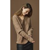 Only - ONLCAMILLA V-Neck L/S Pullover KNT NOOS - Kleur: Caribou - Materiaal: Melange