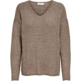 Only - ONLCAMILLA V-Neck L/S Pullover KNT NOOS - Kleur: Caribou - Materiaal: Melange