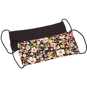 PIECES Mondbescherming voor dames, zwart (Black/Aop Pink Flowers), Eén maat