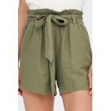 Jacqueline de Yong - Jdy Say Linen Shorts - Korte Broek - Army - 55% Linnen, 45% Viscose