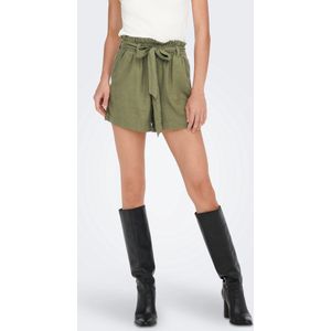 Jacqueline de Yong - Jdy Say Linen Shorts - Korte Broek - Army - 55% Linnen, 45% Viscose