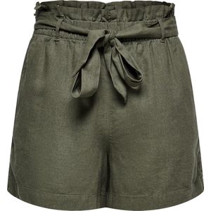 Jacqueline de Yong - Jdy Say Linen Shorts - Korte Broek - Army - 55% Linnen, 45% Viscose