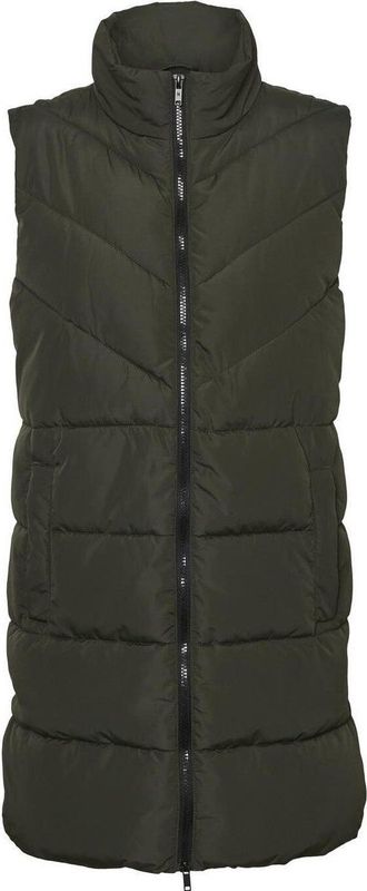 Bodywarmer - Lange Bodywarmer - Hoge Kraag - Gewatteerd - Polyester